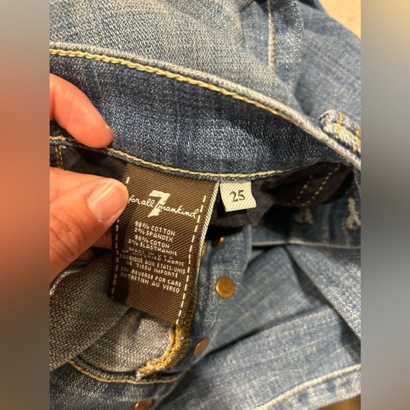 7 for All Mankind Jeans Josefina Skinny Boyfriend 25 Medium Wash Distressed - Picture 4 of 13